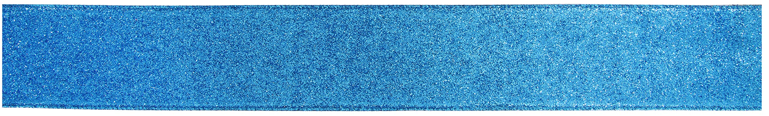 Oaktree Aqua Uk Eleganza Sparkle Wired Edge Ribbon 63Mm X 9.1M Blue No.26, 653344