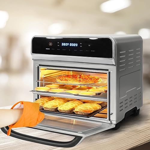 Miniatura 2 de Hornos freidora de aire, horno tostador de convección con 10 funciones de cocción, tostada de 6 rebanadas y capacidad de pizza de 12 pulgadas, 6