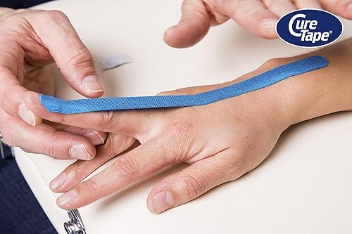 Miniatura 3 de CureTape 5 rollos de cinta de kinesiología de 0.4 pulgadas, impermeable, sin látex e hipoalergénica, cinta de kinesiología terapéutica para