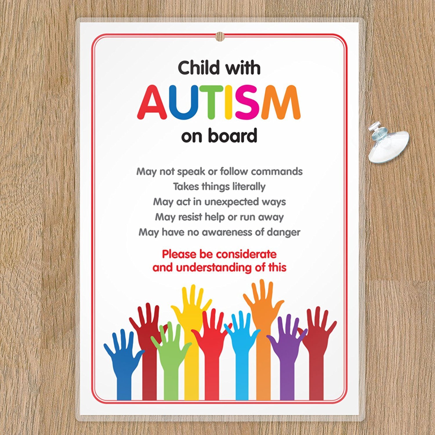 Funky Monkey House Autism Car Sign - Autism ADHD SEN Awareness Sign for Emergency Services - HANC