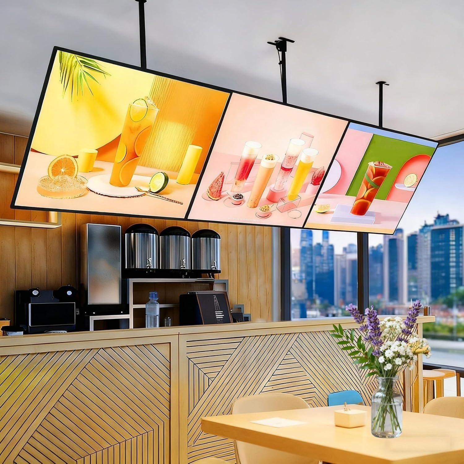Ultra cienka ramka LED z zatrzaskową ramką, podświetlana tablica menu, tablica ścienna (50 cm x 100 cm / 19.7in x39.4in)