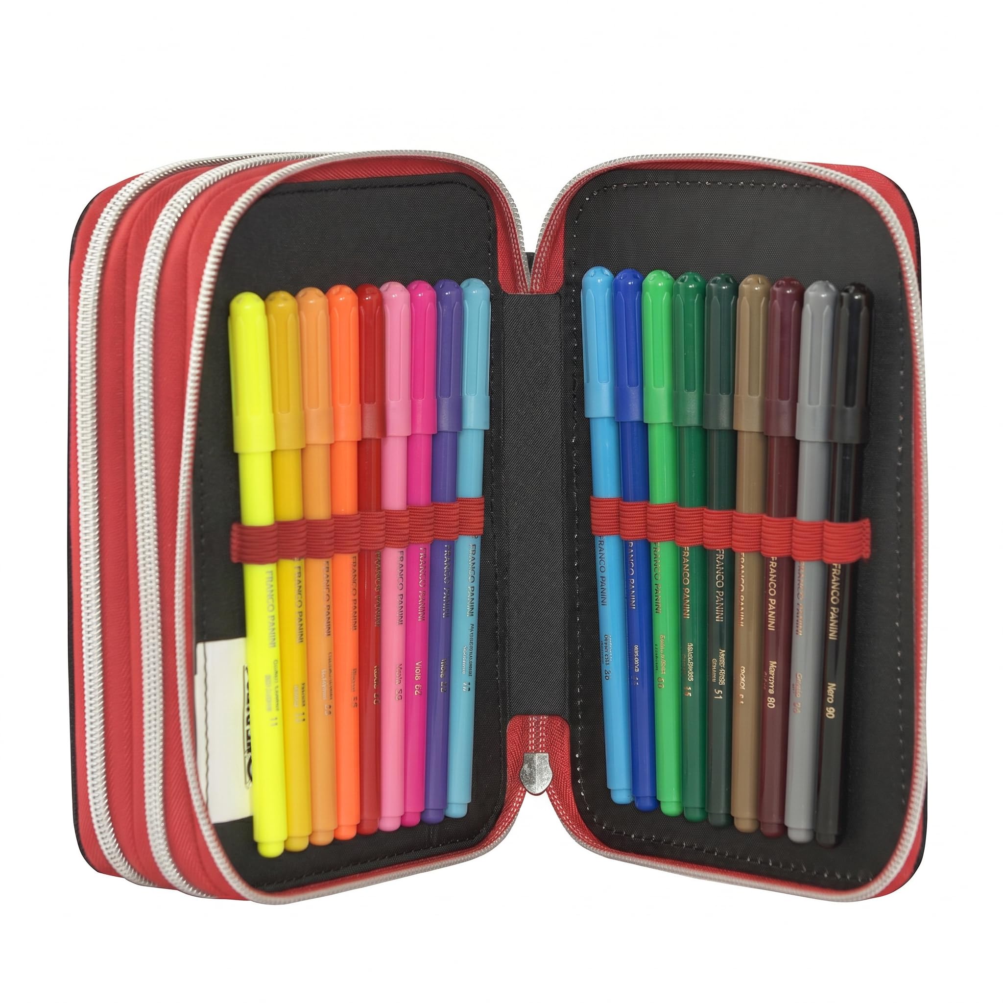 Franco Cosimo Panini One Piece - Trousse Scolaire Officielle One Piece, Trousse 3 Compartiments Enfant et Fille avec Set Papeterie, Stylo effaçable Bleu et Pratique Fermeture à glissière, 20 x 13 x 7