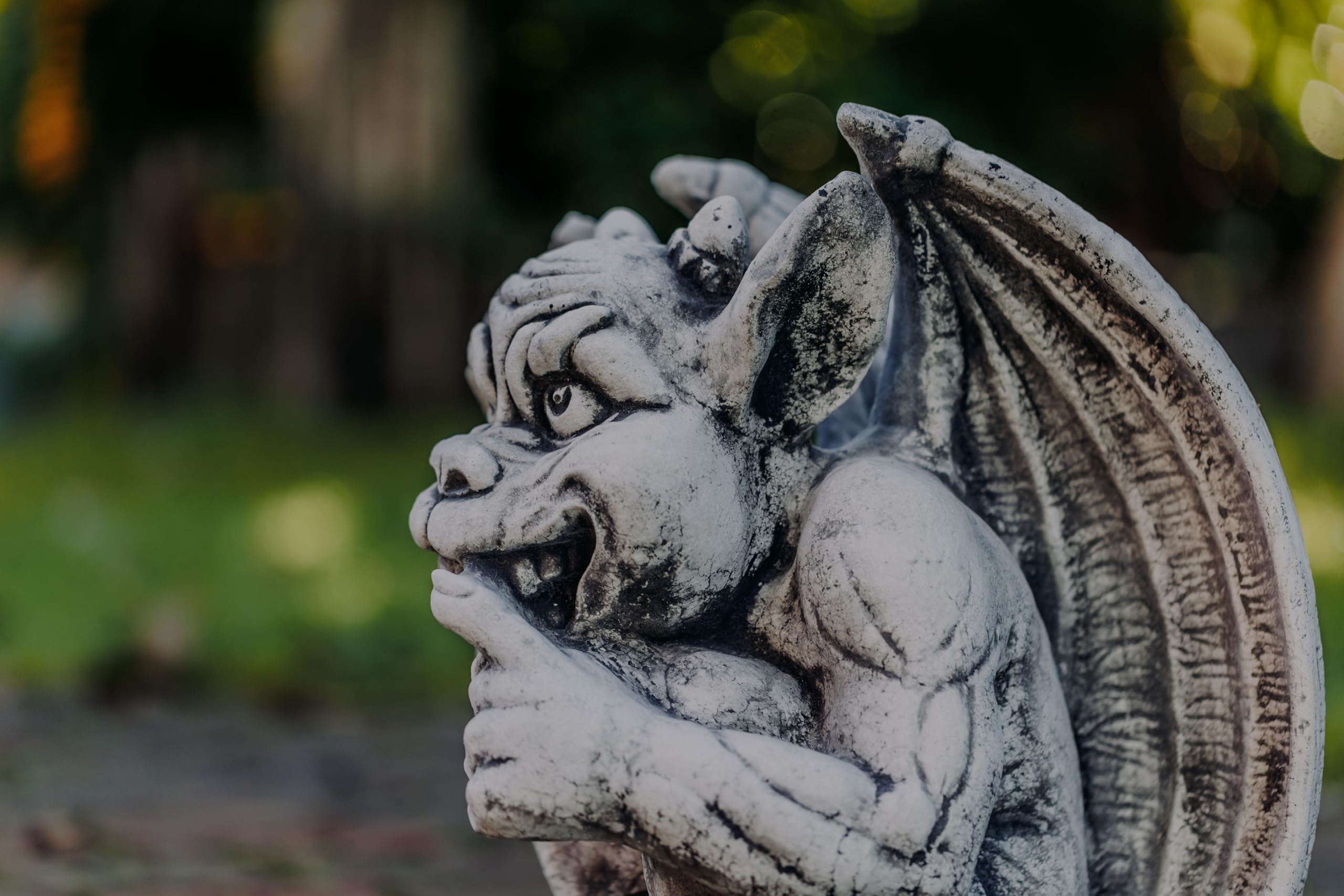 gartendekoparadies.de Grande Statue Amusante gargouille Le Fou Gardien en Pierre reconstituée, résistant au Gel