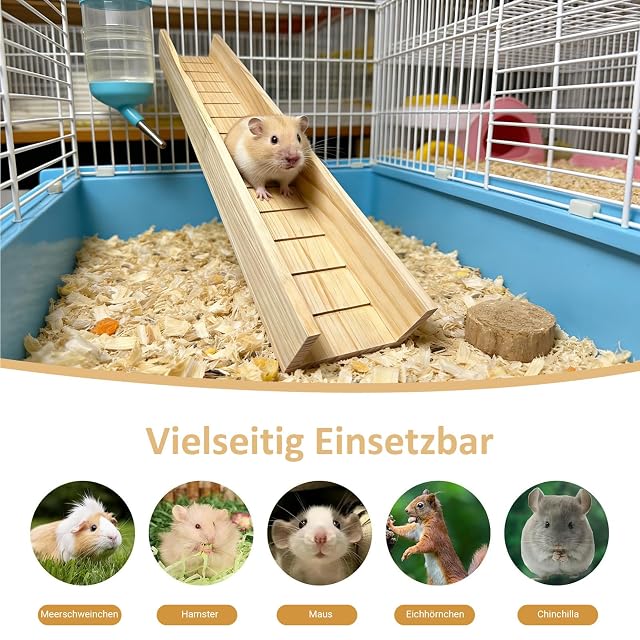 Foto 4 de 7 de THCTYRP Puente de escalada de madera para animales pequeños, 60 cm, con gancho para colgar