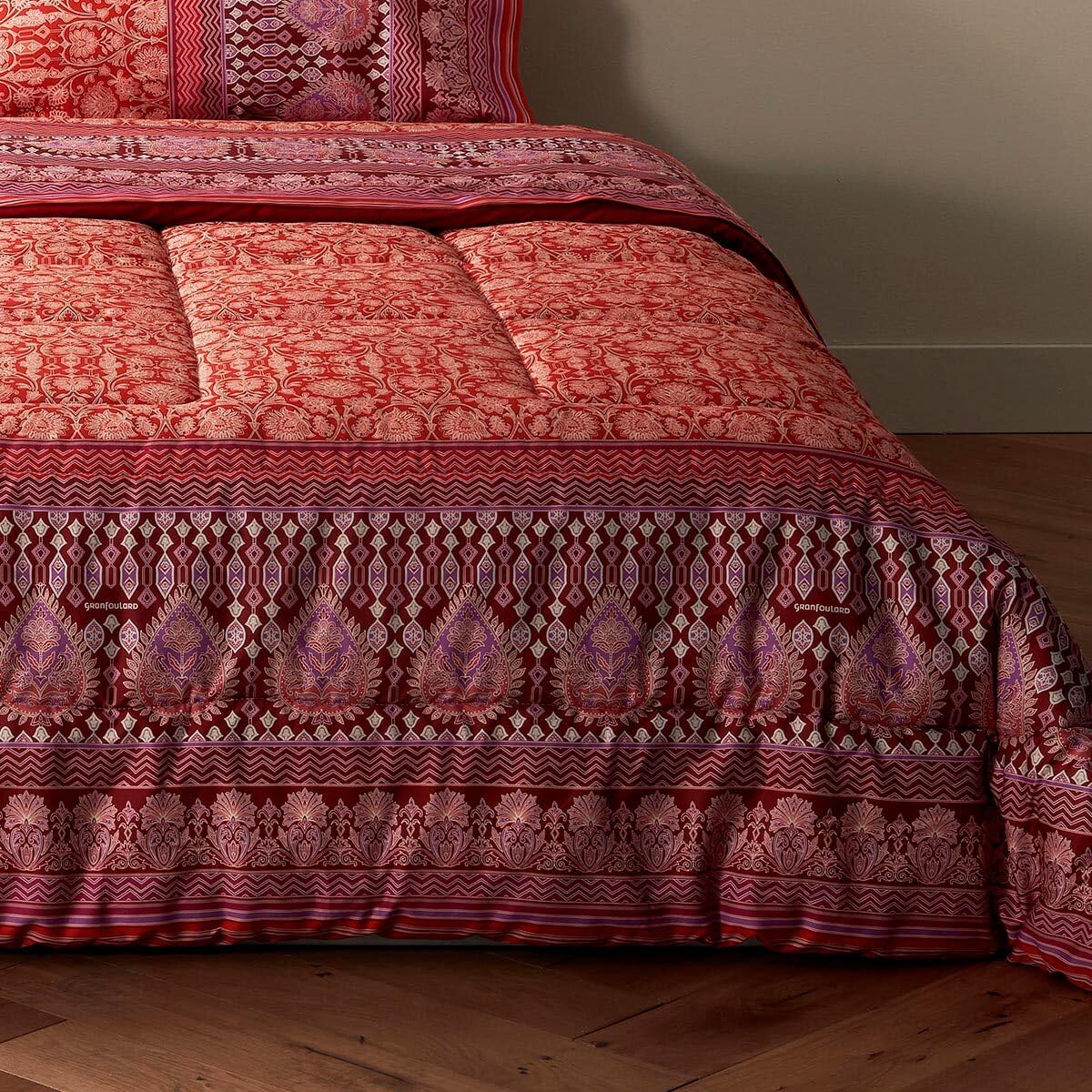 Bassetti MIRA Bettwäsche + 1 Kissenhülle aus 100% Baumwollsatin in der Farbe Rot R1, Maße: 155x220 + 1 K 80x80 cm - 9325844