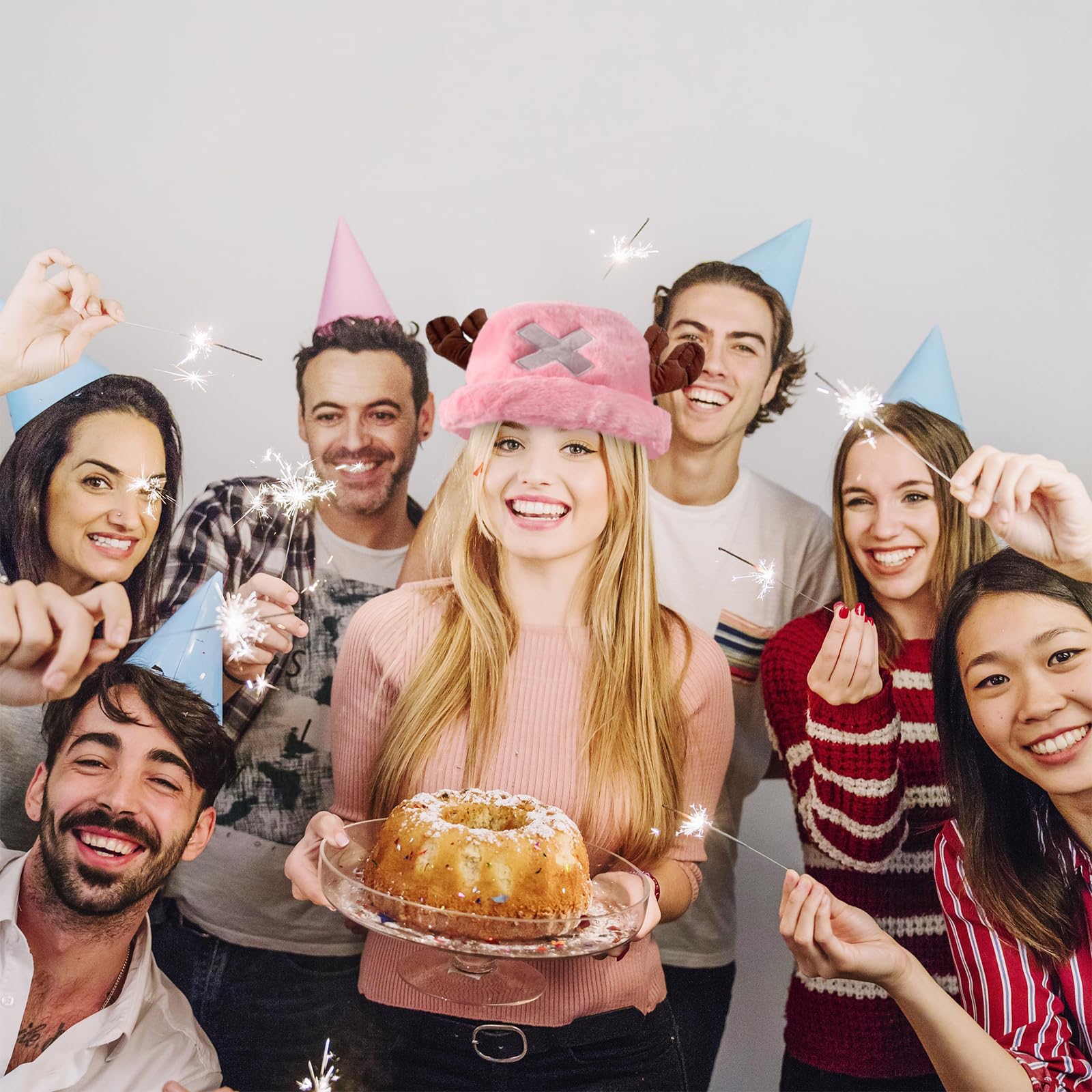 Cappello per cosplay anime, cappello da chopper, cappello anime, per cosplay, feste di compleanno, cappello di peluche carino per adulti e bambini