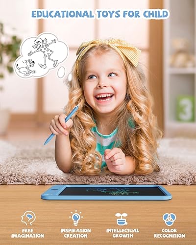 Miniatura 7 de Tablero de escritura LCD de 10 pulgadas para niños (rosa+azul marino)