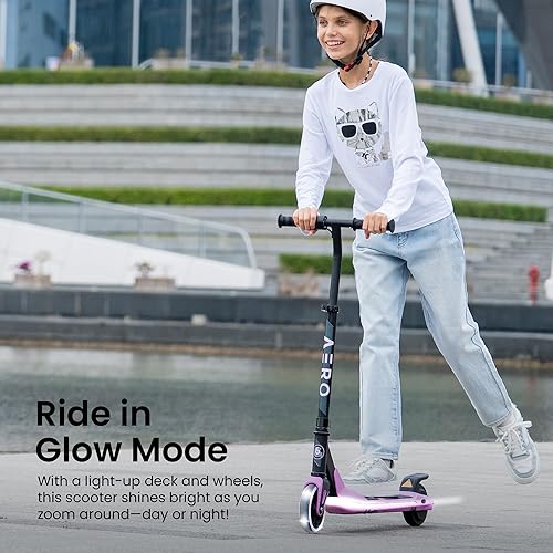 Miniatura 3 de Aero iSporter Kids Electric Scooter  Hand Acceleraor & LED Lights  Electric scooters for Boys Girls Ages 6-12  Rubber Deck Mat, Battery Indicator&