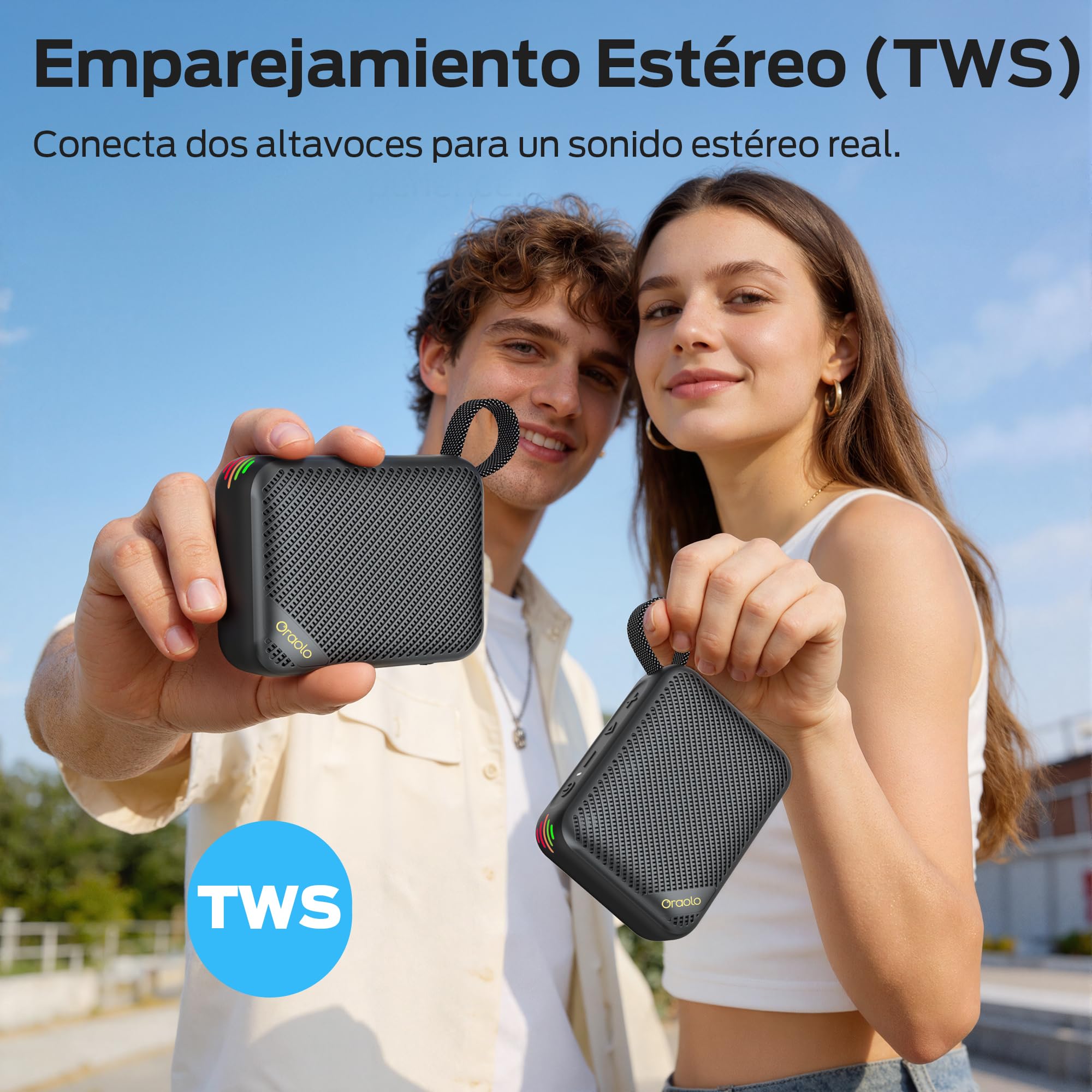 oraolo Altavoz Bluetooth Portátil, Altavoces Bluetooth Inalambrico 5.4, Impermeable IPX7, Parlante Estéreo, Autonomía de 24H, Entrada AUX&TF-Card, Altavoz Inalámbrico Compacto para Camping, Viajes | 20H tiempo de funcionamiento Bluetooth 6.0 IPX7 resisten