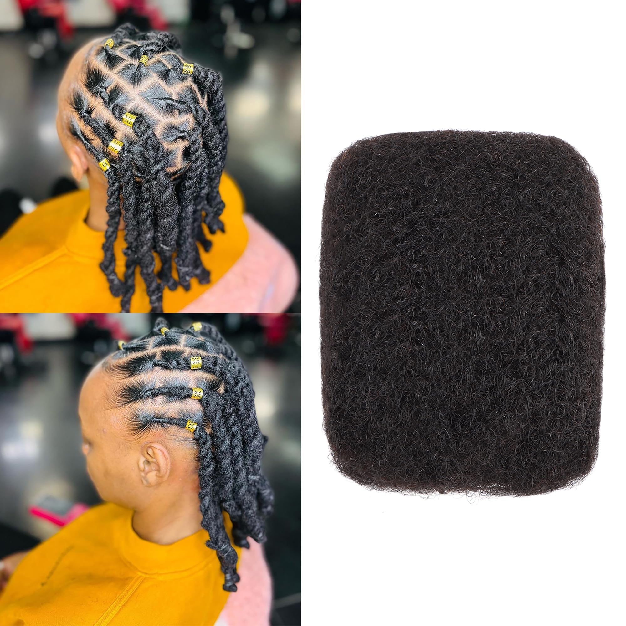Cheveux afro naturel afro kinky bulk pour extensions de dreadlocks et locks noires - 7
