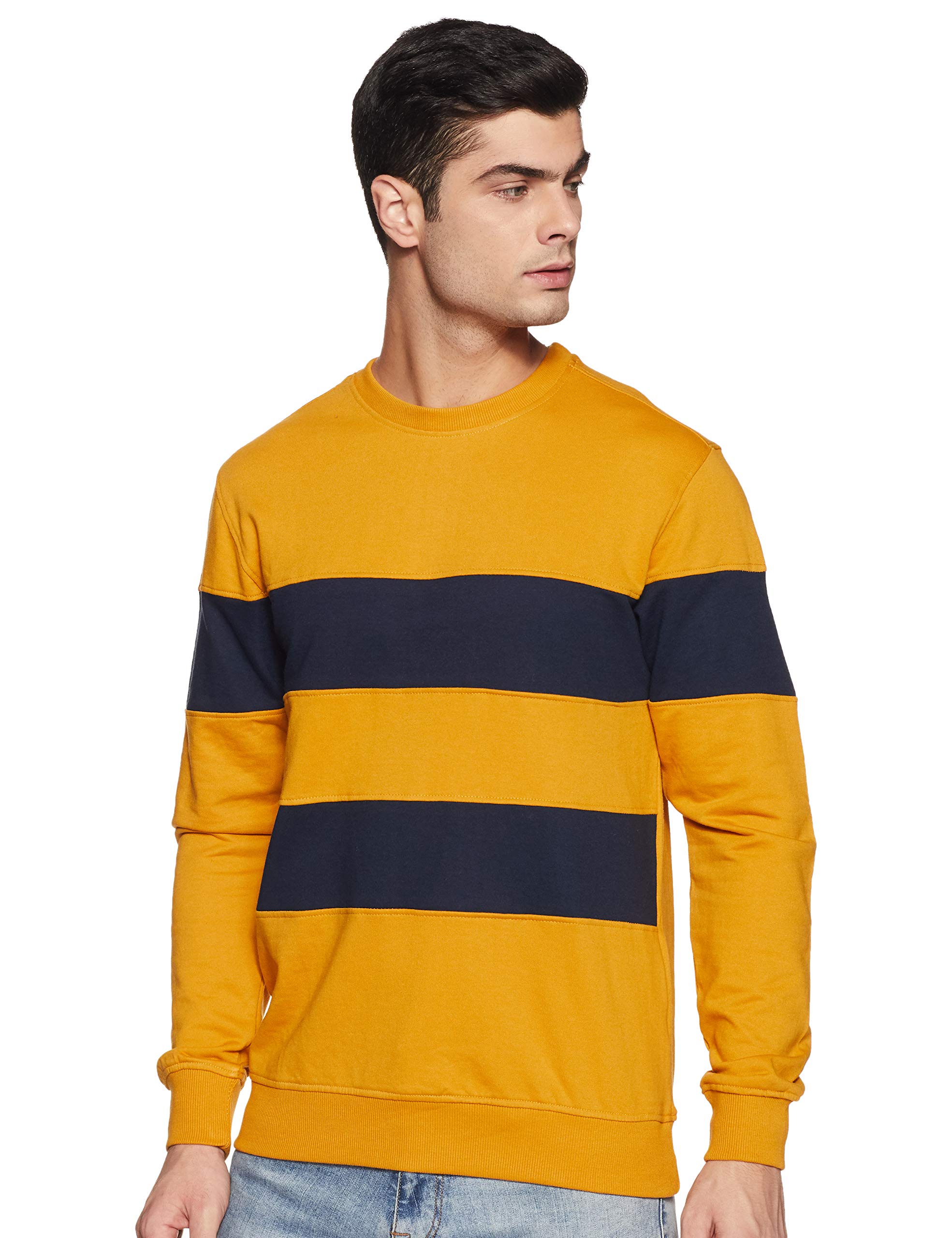 Amazon Brand - SymbolCotton Blend Men Crew Neck Sweatshirt