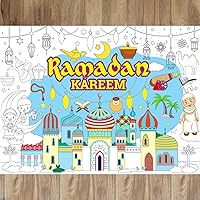 Vista 12 de ZOIIWA Póster para colorear de feliz cumpleaños para niños, hoja gigante para colorear para aula, mantel de cumpleaños grande para pared, páginas