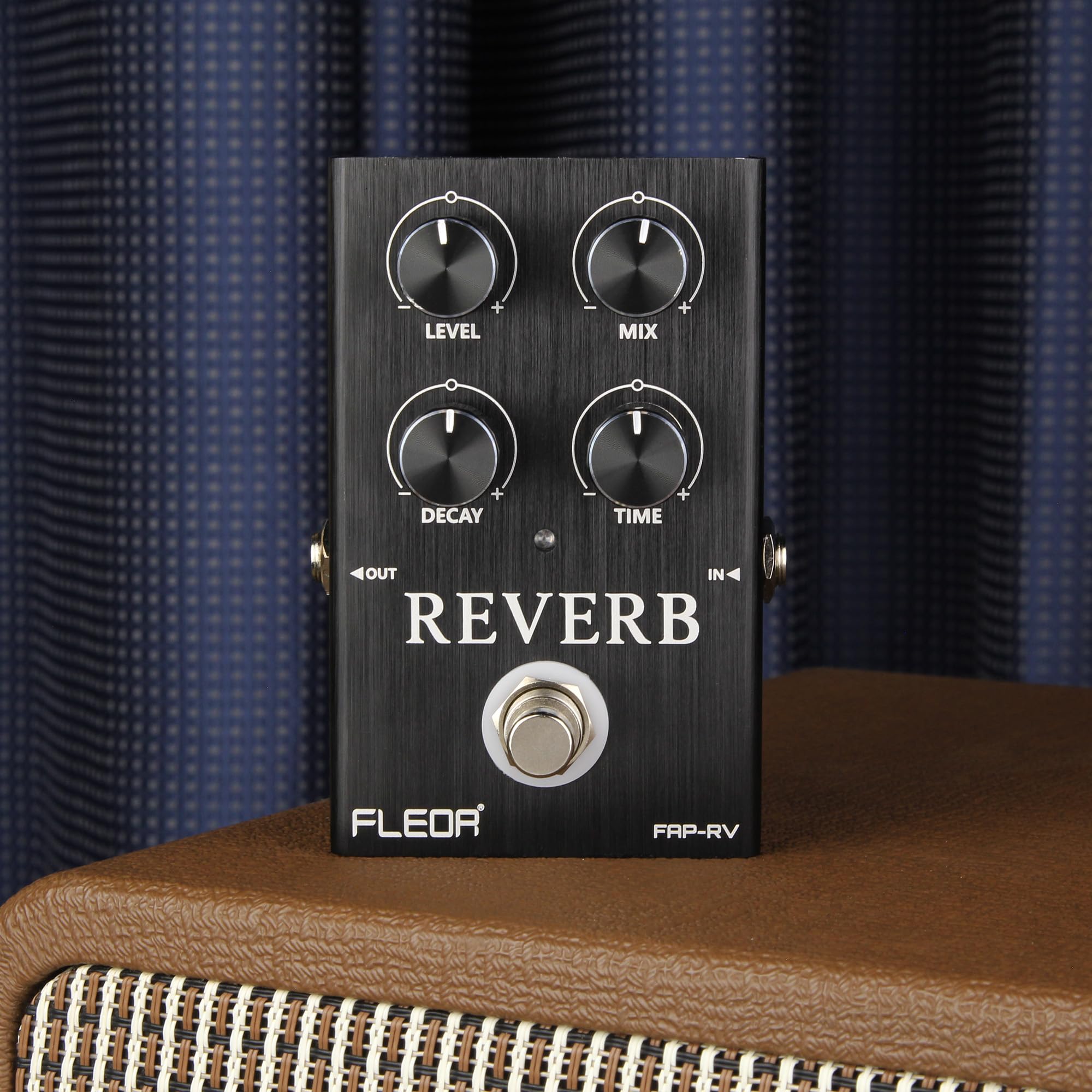 FLEOR Pedal de reverberación de voz analógica, efectos de reverberación ambiental cálidos con decadencia suave, pedal de guitarra True Bypass para guitarra eléctrica, bajo y sintetizador