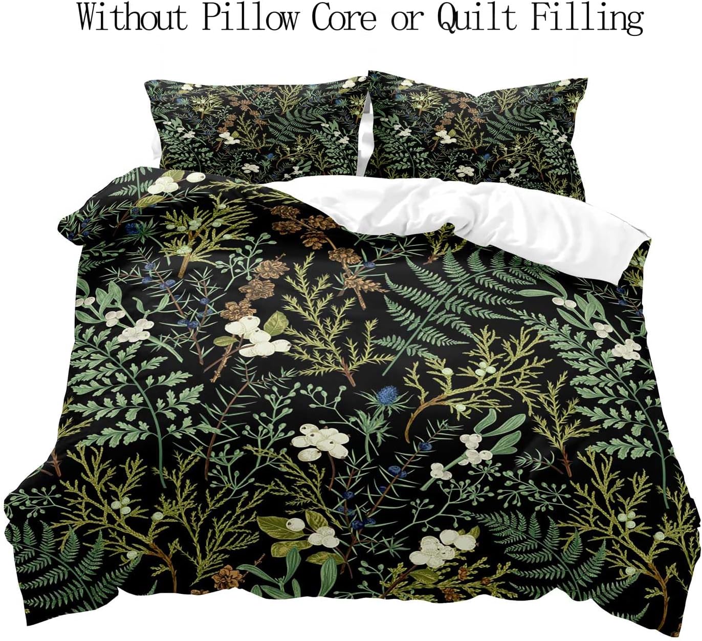 LUVIVIHOME 2PCS Botanical Duvet Cover Twin Bedding Sets, Spring Flower Leaves Plant Greenery Ivy Vine Green Comforter Cover, Modern Farmhouse Boho Bedroom Decor Aesthetic, Bed in a Bag, 1 Pillow Case