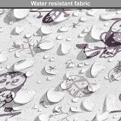 Miniatura 7 de Ambesonne Funda para jaula de perro con diseño de búho, diseño de dibujos animados de pájaros en las ramas, diseño de bosque misterioso, fácil de