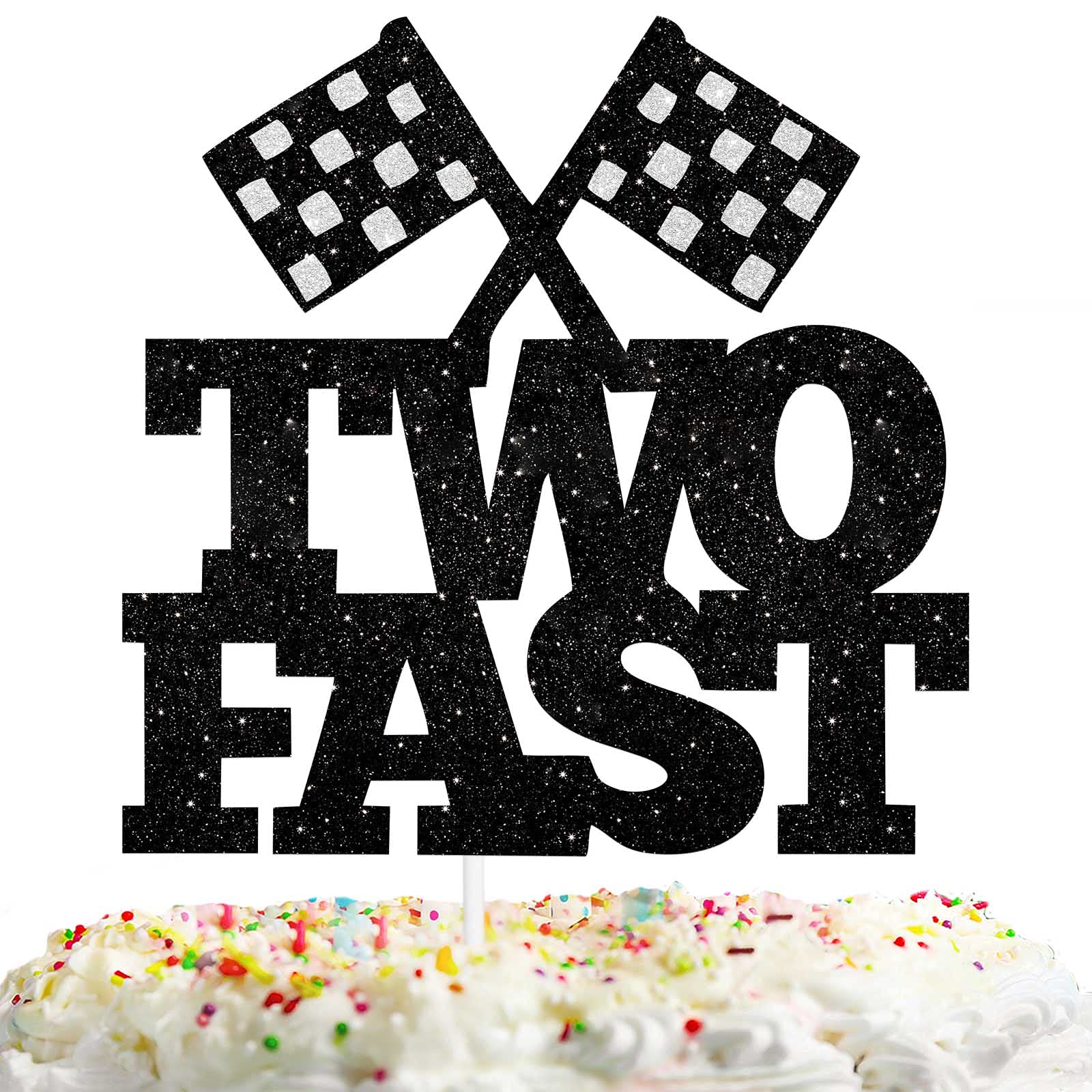 Black Glitter Traffic Light Race Car Cake Topper - Fast & Furious Theme Birthday Party Decor - View #12