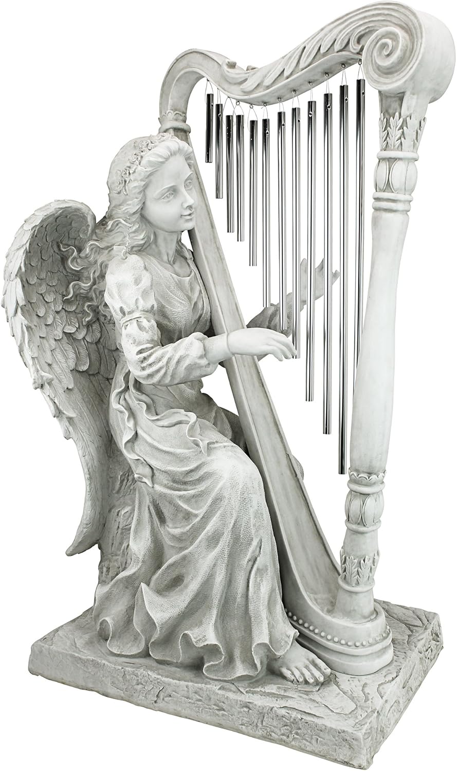 Design Toscano Music from Heaven Angel Statue, Small, Two Tone Stone : Outdoor Statues : Patio, Lawn & Garden