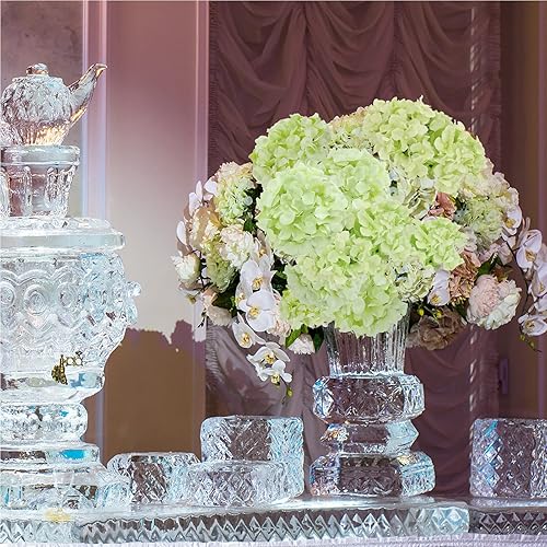 Miniatura 6 de Auihiay 64 piezas de flores de hortensia completas, cabezas de flores artificiales de hortensia de seda con tallos, flores artificiales para boda,