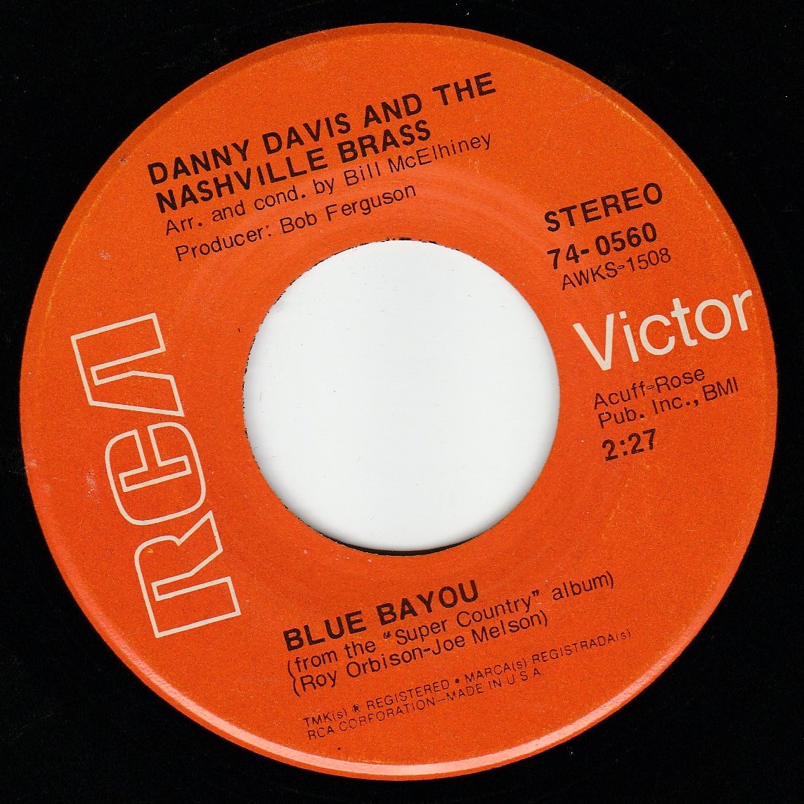 45vinylrecord Blue Bayou/Wait For The Light To Shine (7" DJ/45 rpm)