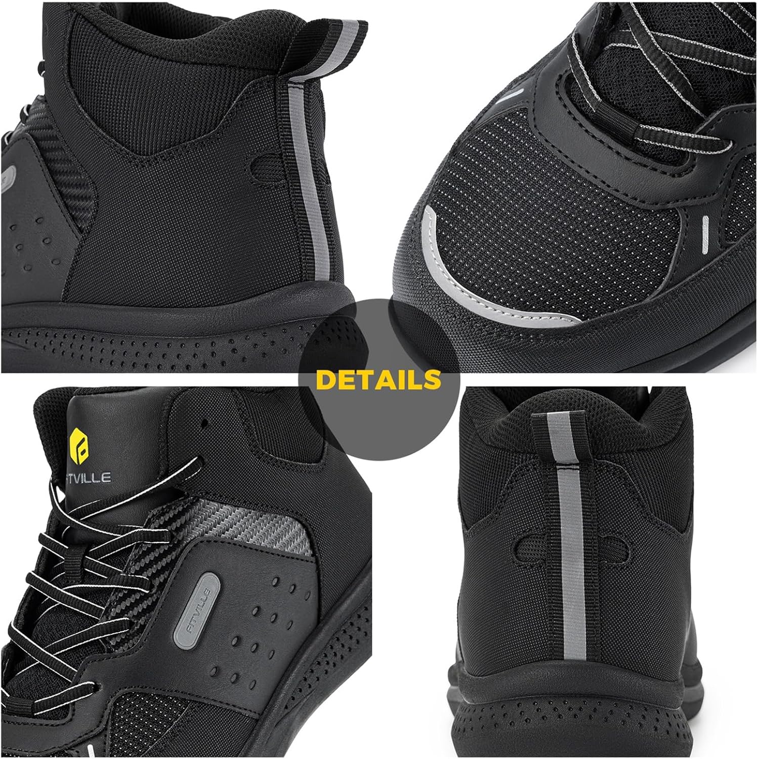 FitVille Wide Work Boots for Men Composite Toe Safety Work Shoes Slip-Resistant Work Boots Waterproof Lightweight - SteelCore - Image 6