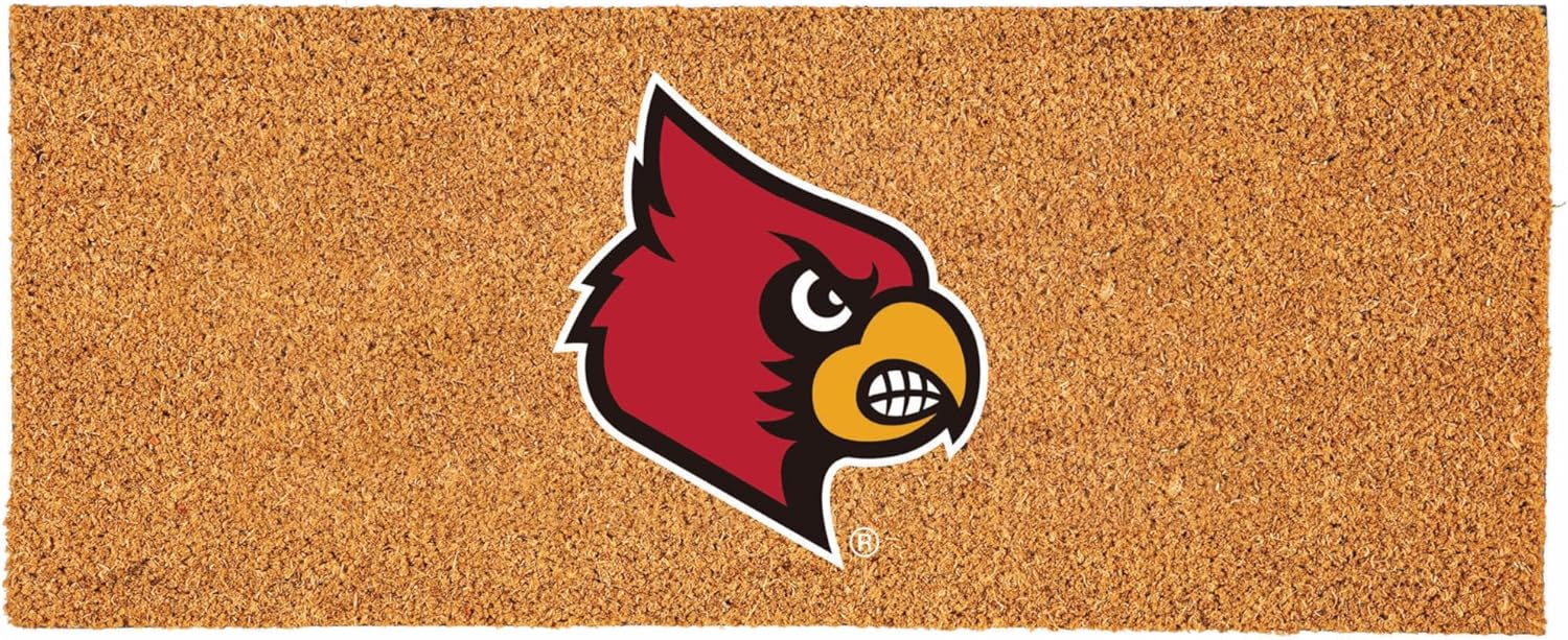 Team Sports America NCAA University of Louisville Coir Doormat 36"x24", Official Full Color Team Logo, Extra Large Front Door Mat, Outdoor Indoor Entrance Rug, Non-Slip Welcome Mat for Porch Patio