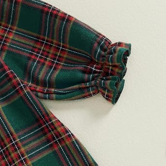 Toddler Smocked Christmas Dress Baby Girl Christmas Outfit Vintage Princess Plaid Dresses Cute Clothes