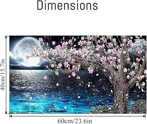 Miniatura 5 de pchmcu Kit de pintura por números para adultos, tamaño grande, pintura de lago lunar por números para principiantes, regalos, manualidades para