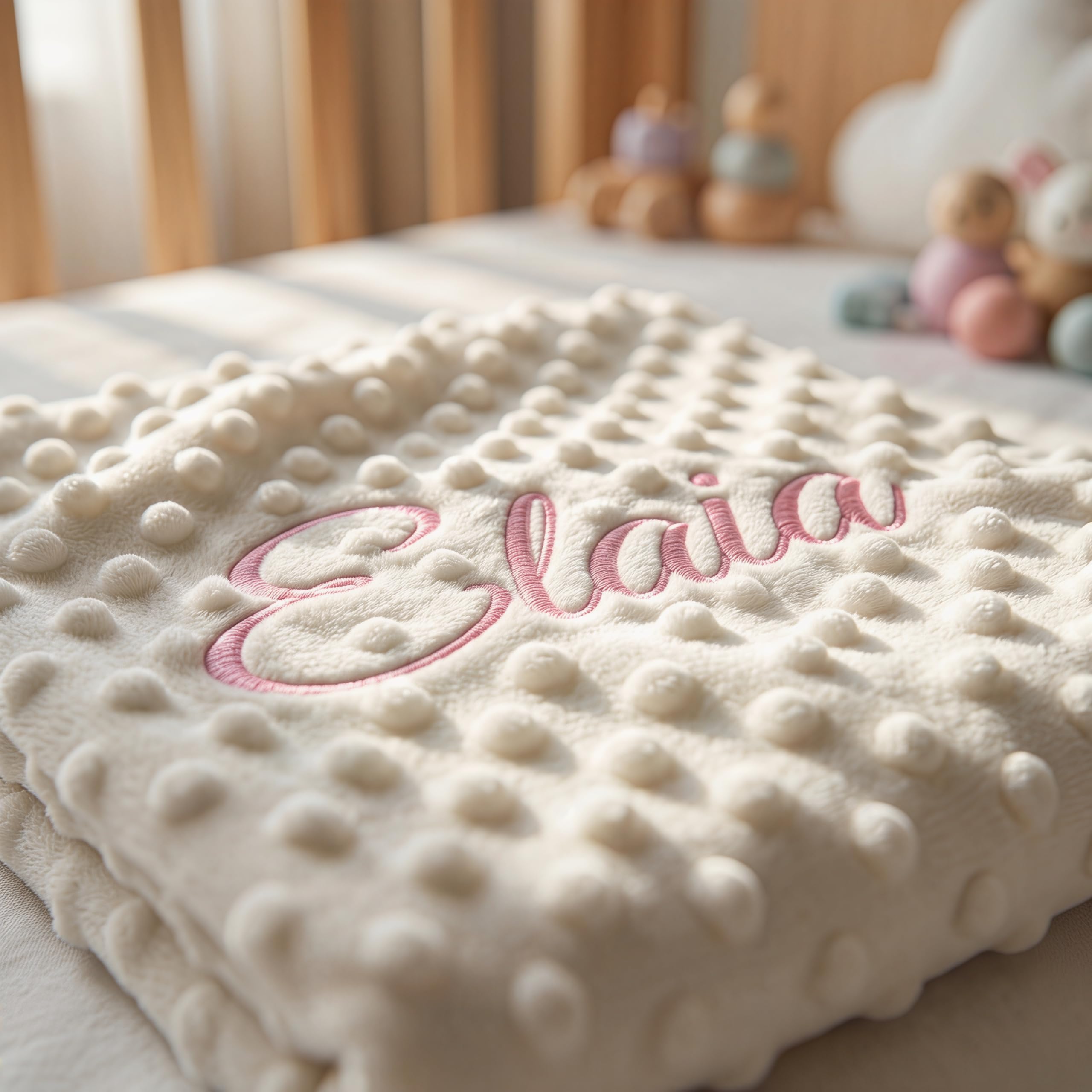 various Manta de Bebe Personalizado con su Nombre Bordado, Manta de copito (Beige)