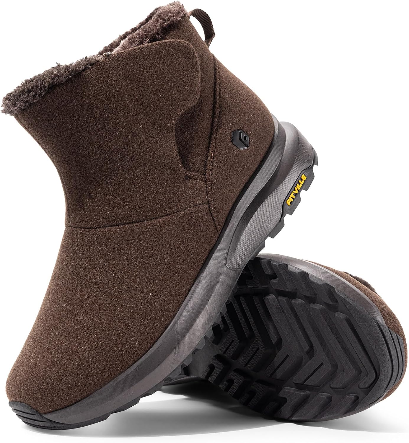FitVille Men's Wide Winter Boots Thick Fur Lined Lightweight Snow Boots