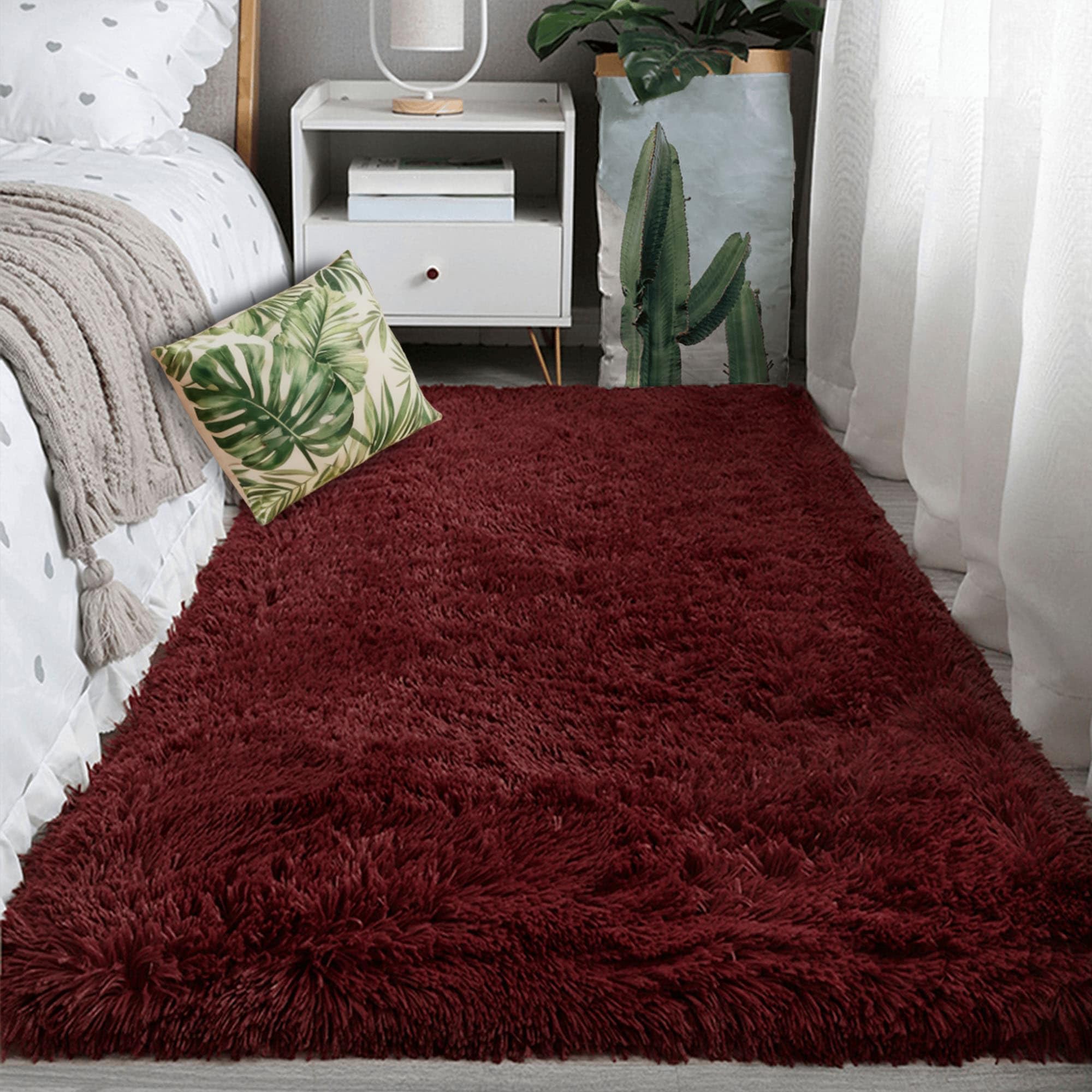 Tapis de salon shaggy lavable en machine pour un entretien facile et rapide au quotidien