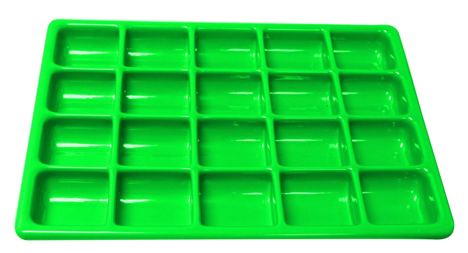 Shirley K'S Storage Trays PT125Green Compartment Tray, 20Place, Green