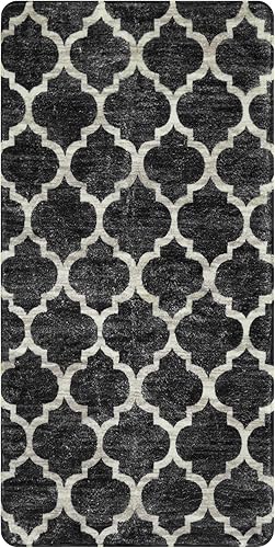 Miniatura 2 de Lahome - Alfombra marroquí, lavable, de 2 x 4 pies, antideslizante, de color negro y decorativa, para pasillo, lavandería, cocina y entrada