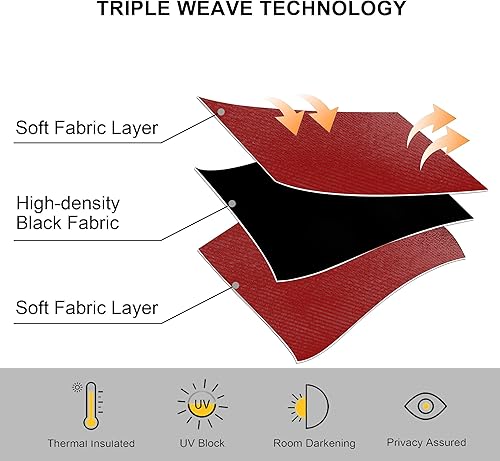 Miniatura 7 de Cortinas de cocina rojas para decoración navideña, privacidad suave, oscurecimiento de la habitación, pequeños niveles, con ojales, cortina de