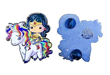 Amazon.com: Super Hero Woman Riding Unicorn Enamel Pin - 2