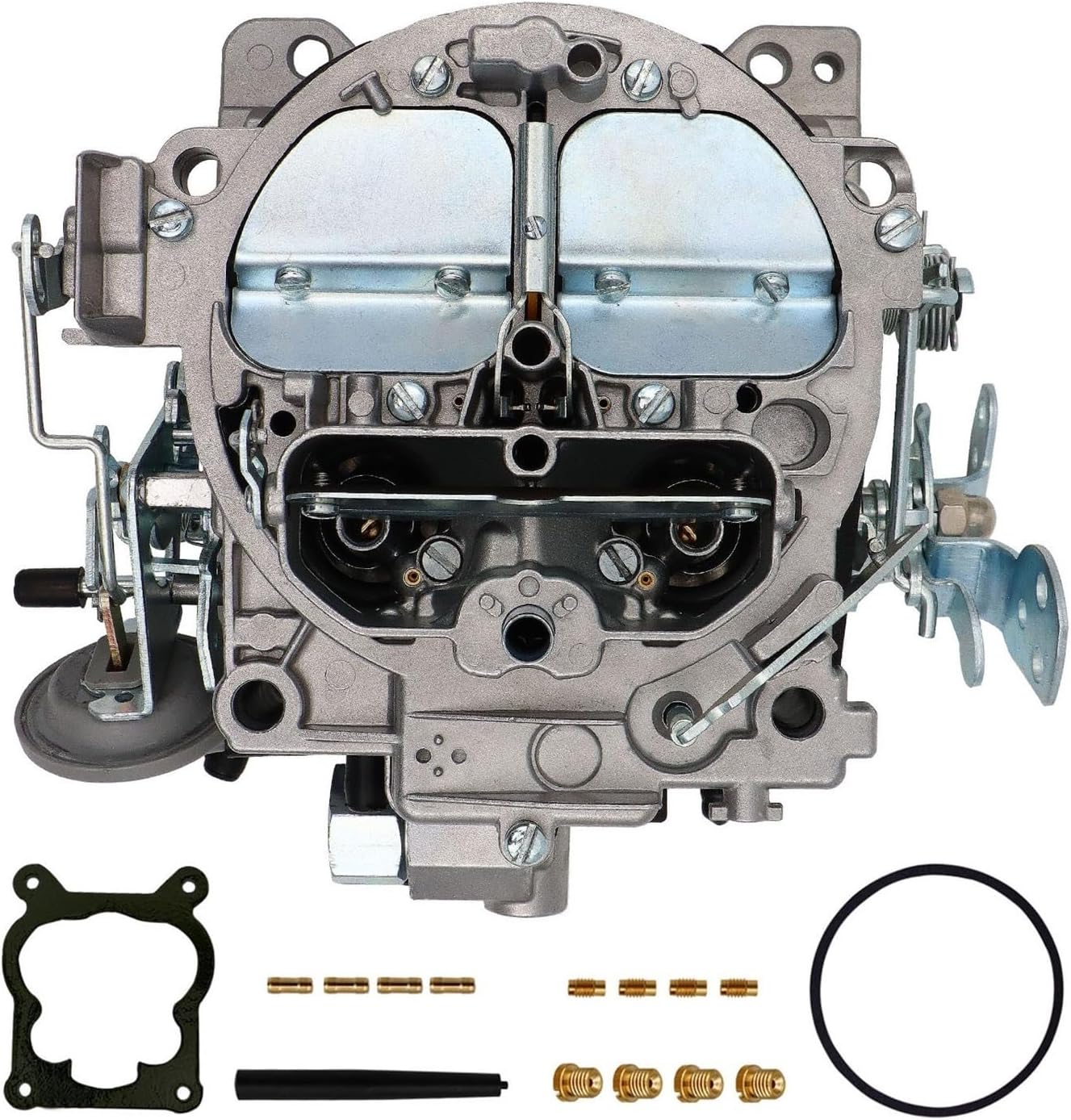 Marine Carburetor 4 Barrel Rochester Quadrajet 4MV Type with Remote/Divorced Choke V6,V8 Mercruiser, OMC - 4.3 L/262 CID / Mercruiser