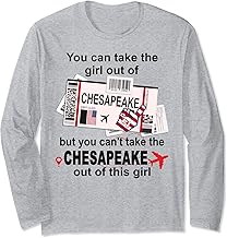 Flight Ticket Chesapeake -Girl from Chesapeake Boarding Pass Long Sleeve T-Shirt