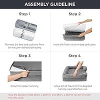 Vista 26 de Bedsure - Cama ortopédica extragrande para perros, sofá cama lavable para perros extragrandes, espuma de soporte con funda extraíble y lavable, negro