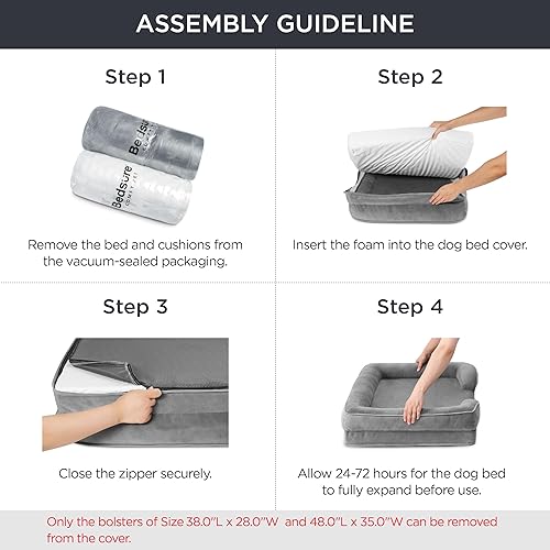 Miniatura 6 de Bedsure - Cama ortopédica mediana para perros, sofá cama impermeable para perros medianos, espuma de soporte con funda extraíble y lavable, forro