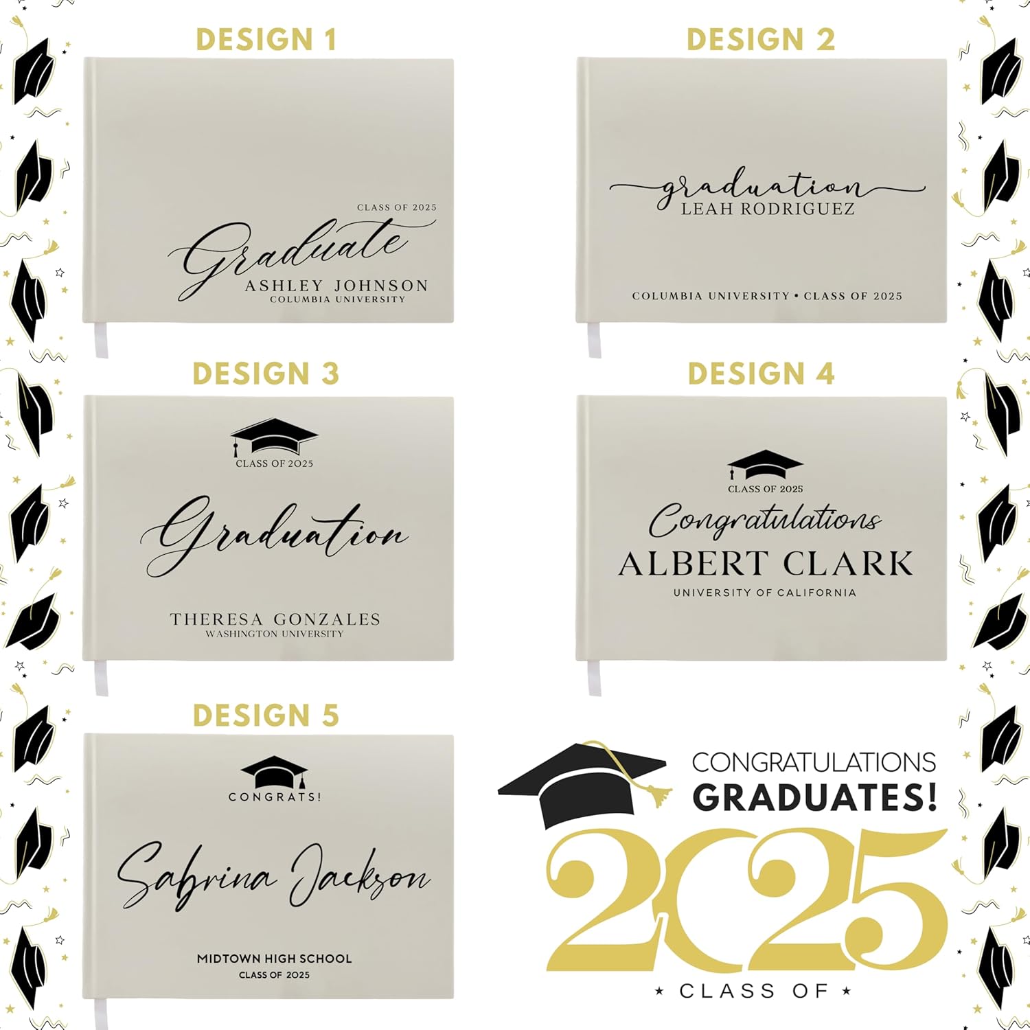 Be Burgundy Personalized Graduation Guestbook - Customized Graduation Party Registry Guest Book, 2025 Graduation Gifts, Custom Graduation Guestbook - Navy Color