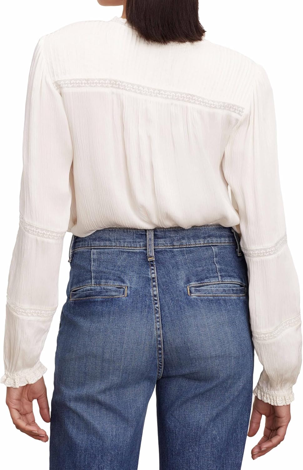 Velvet by Graham & Spencer Women's Koren Crinkle Viscose Lace Blouse - Image 3