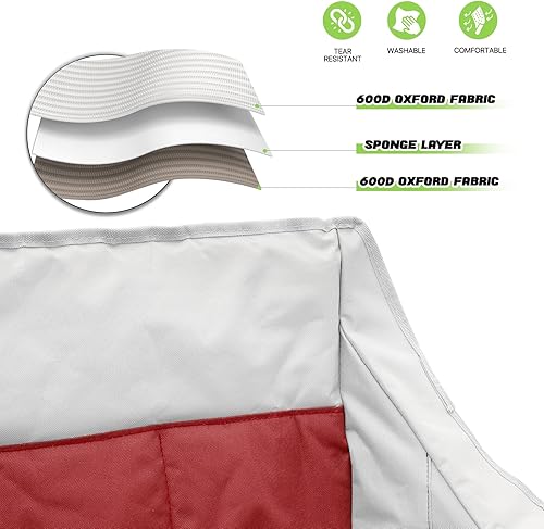 Miniatura 5 de Magshion Sofá biplaza plegable doble de 40 pulgadas, resistente, portátil, plegable, para 2 personas, silla de campamento para 2 personas, 500