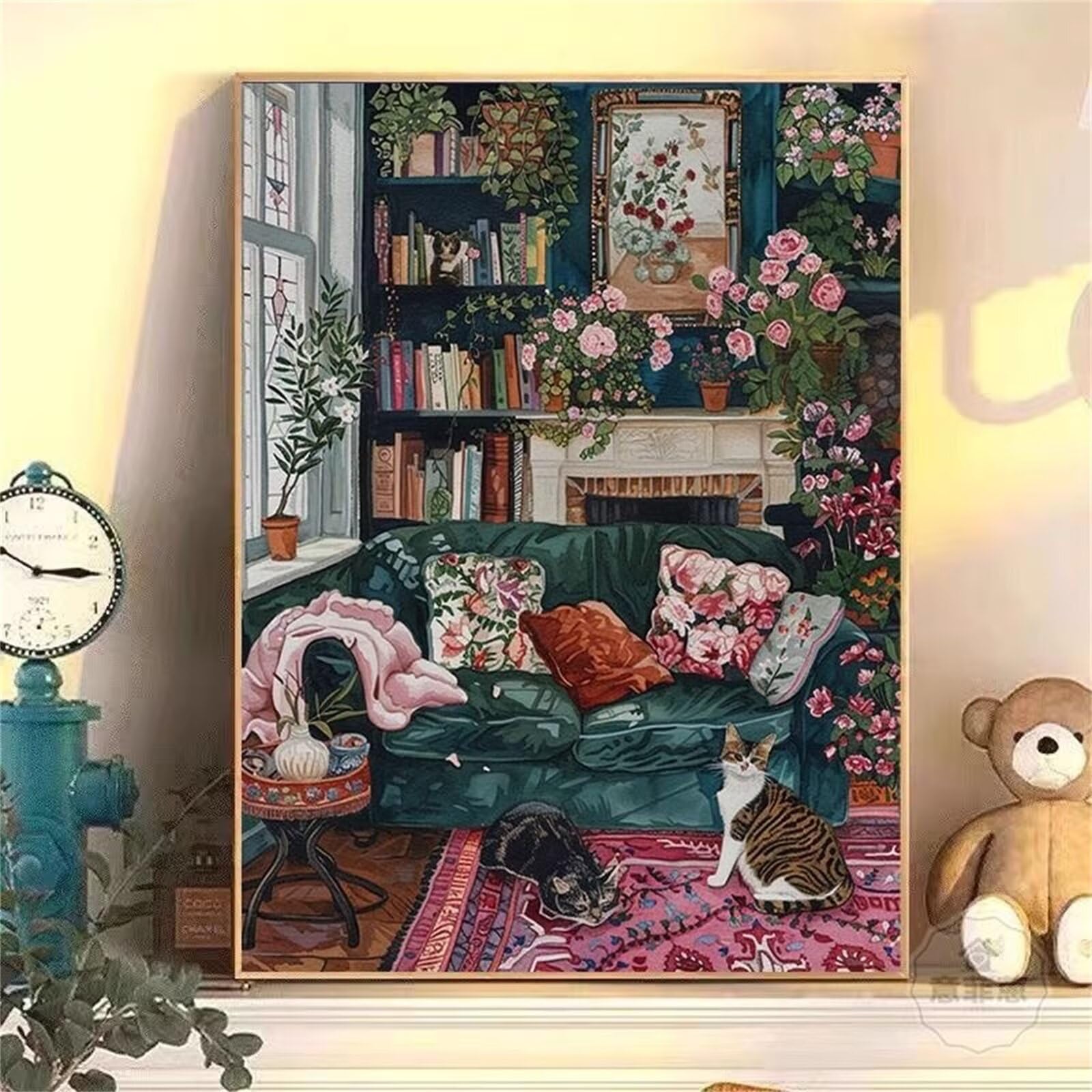 Malowanie po numerach, dla dorosłych, 75 x 100 cm, XXL, DIY, malowanie po numerach, dla dorosłych i początkujących, duże płótno olejne, sztuka ścienna, krajobraz, dekoracja domu, salonu, prezenty dla