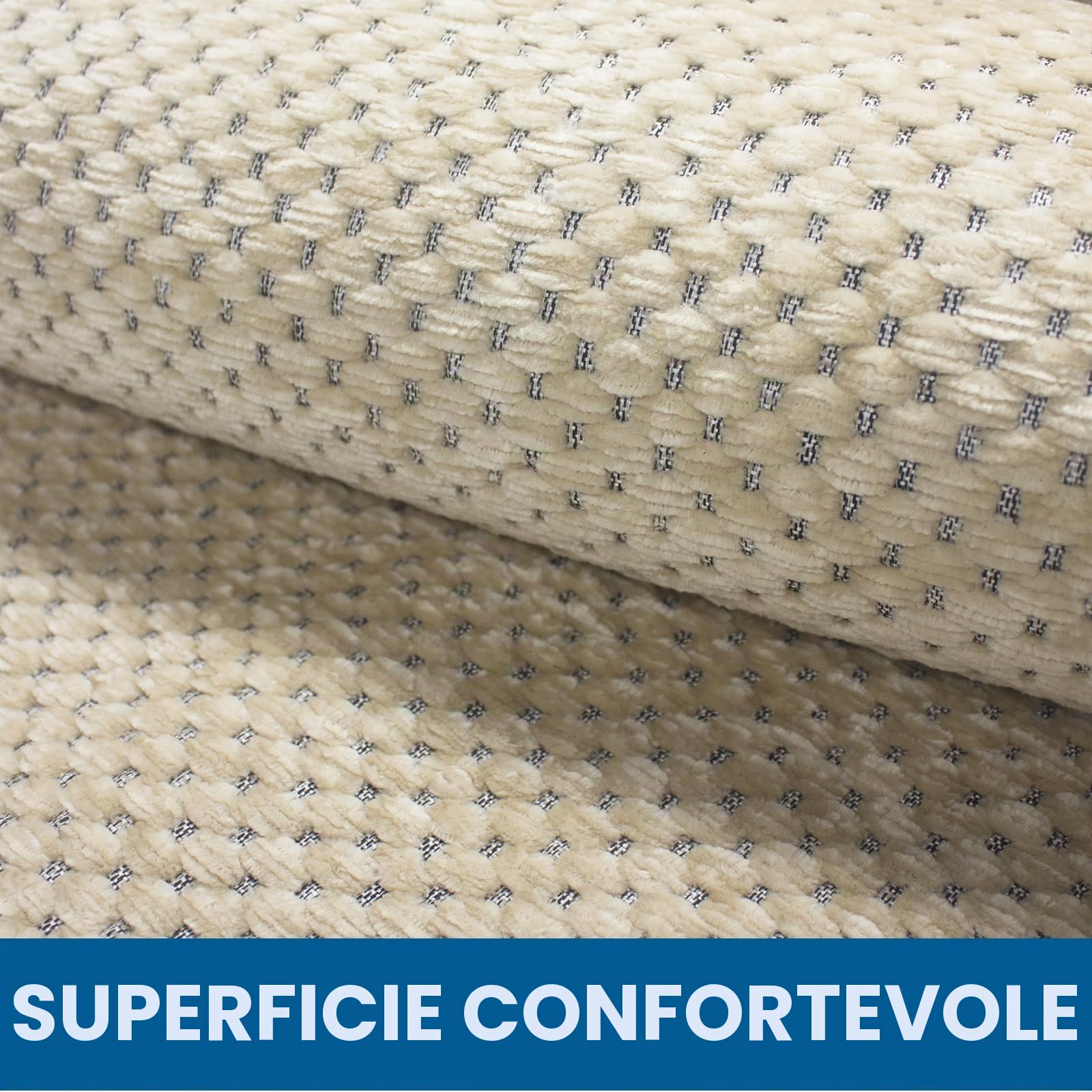 Tappeto Bagno 50 x 150 cm, Tappetino in Microfibra, Tappeti in Gomma Antiscivolo Assorbente, Soffice Tappetini Doccia, Lavabile in Lavatrice, Adatto per Doccia, Bagno, Beige