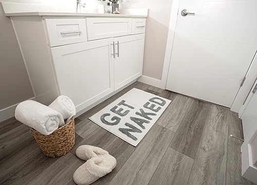 Miniatura 4 de LABEND HOME Alfombra de baño Get Naked, juego de cortinas de ducha, divertidas alfombras de decoración de baño de durazno, bonita alfombra de baño