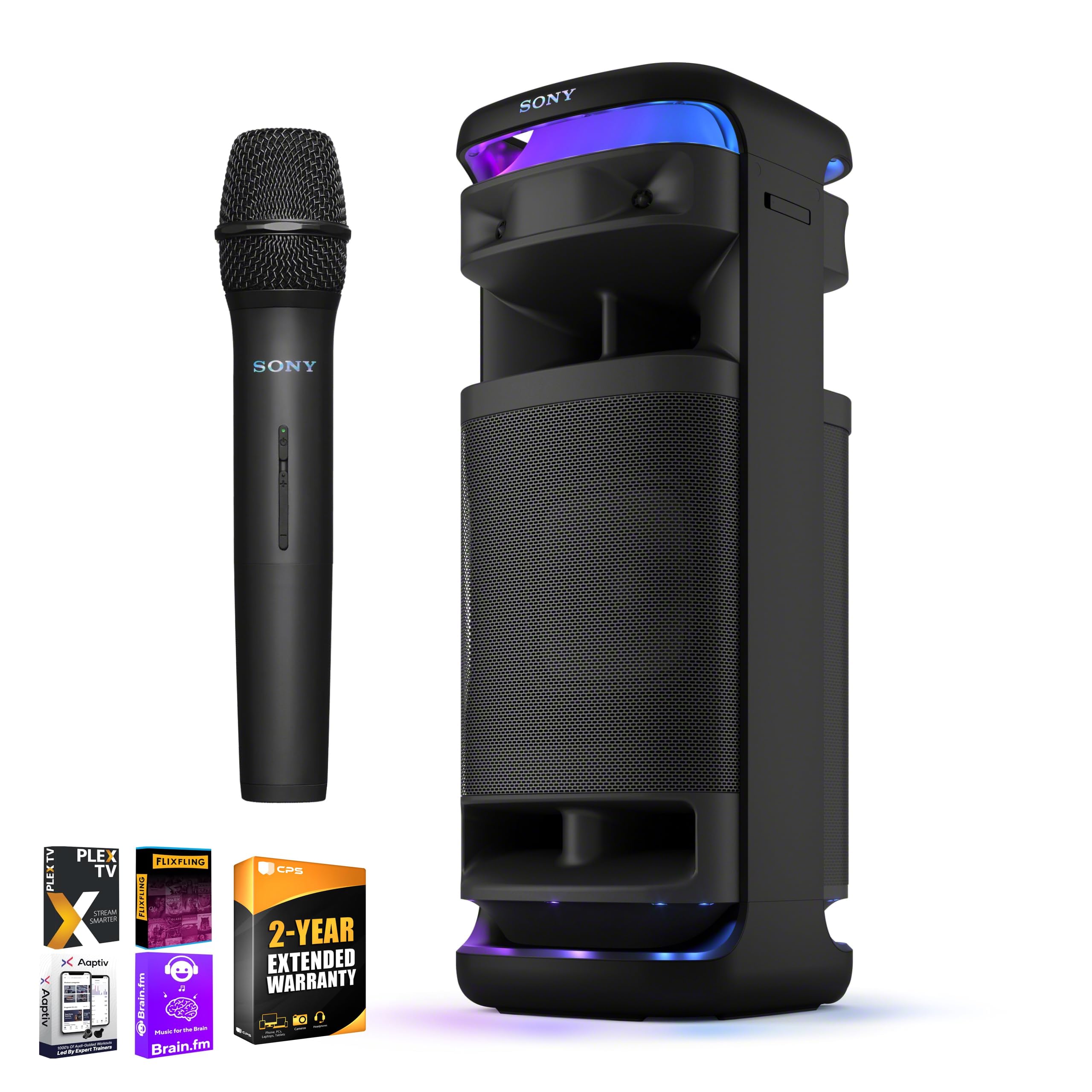 Sony SRSULT1000 X-Series Wireless Portable Bluetooth Karaoke Party Speaker Bundle with Tech Smart USA Audio Entertainment Essentials Bundle and 2 YR CPS Enhanced Protection Pack