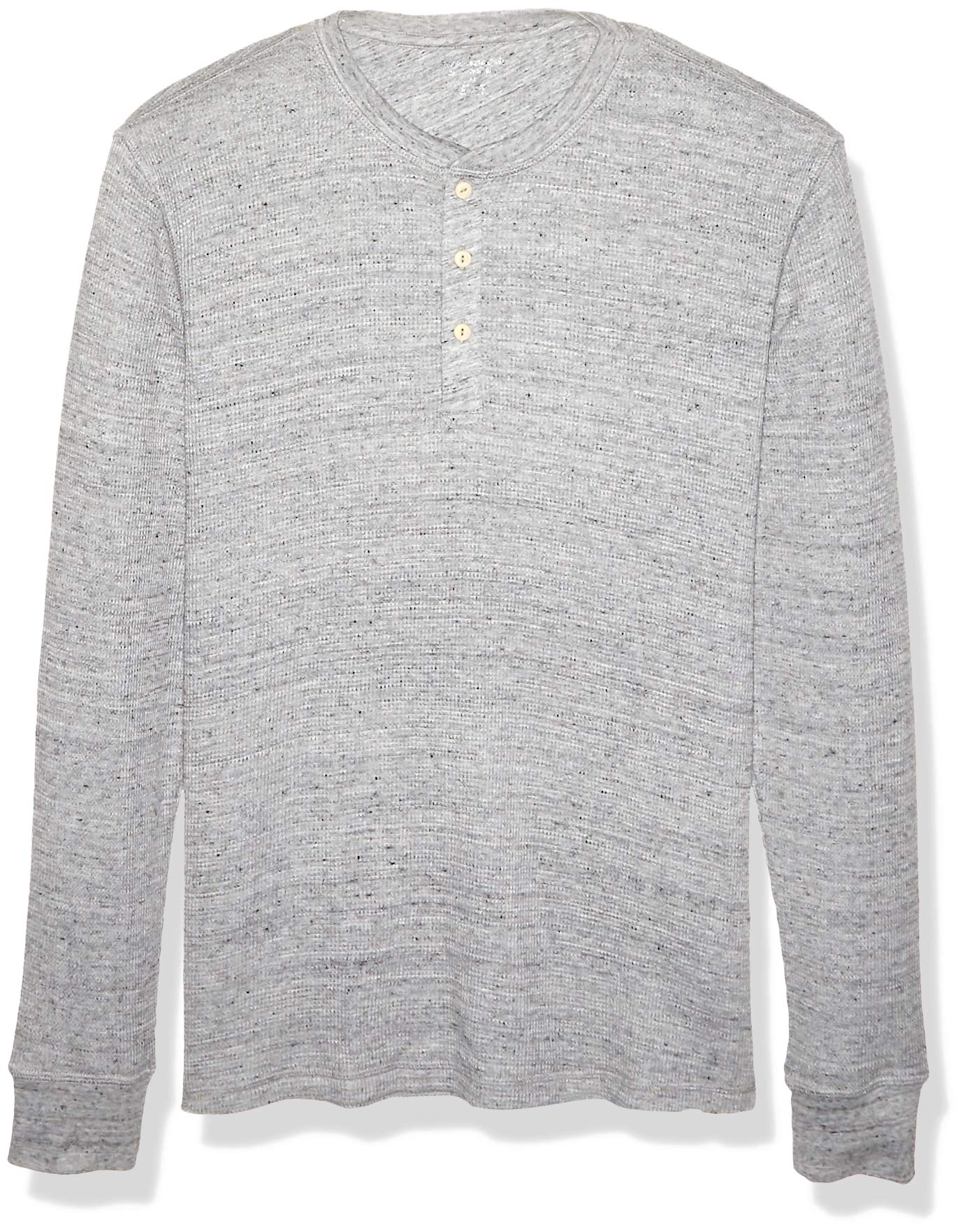 Amazon Essentials Henley Long Sleeve Shirts for Men, Regular-Fit Waffle, Light Grey Heather, X-Large