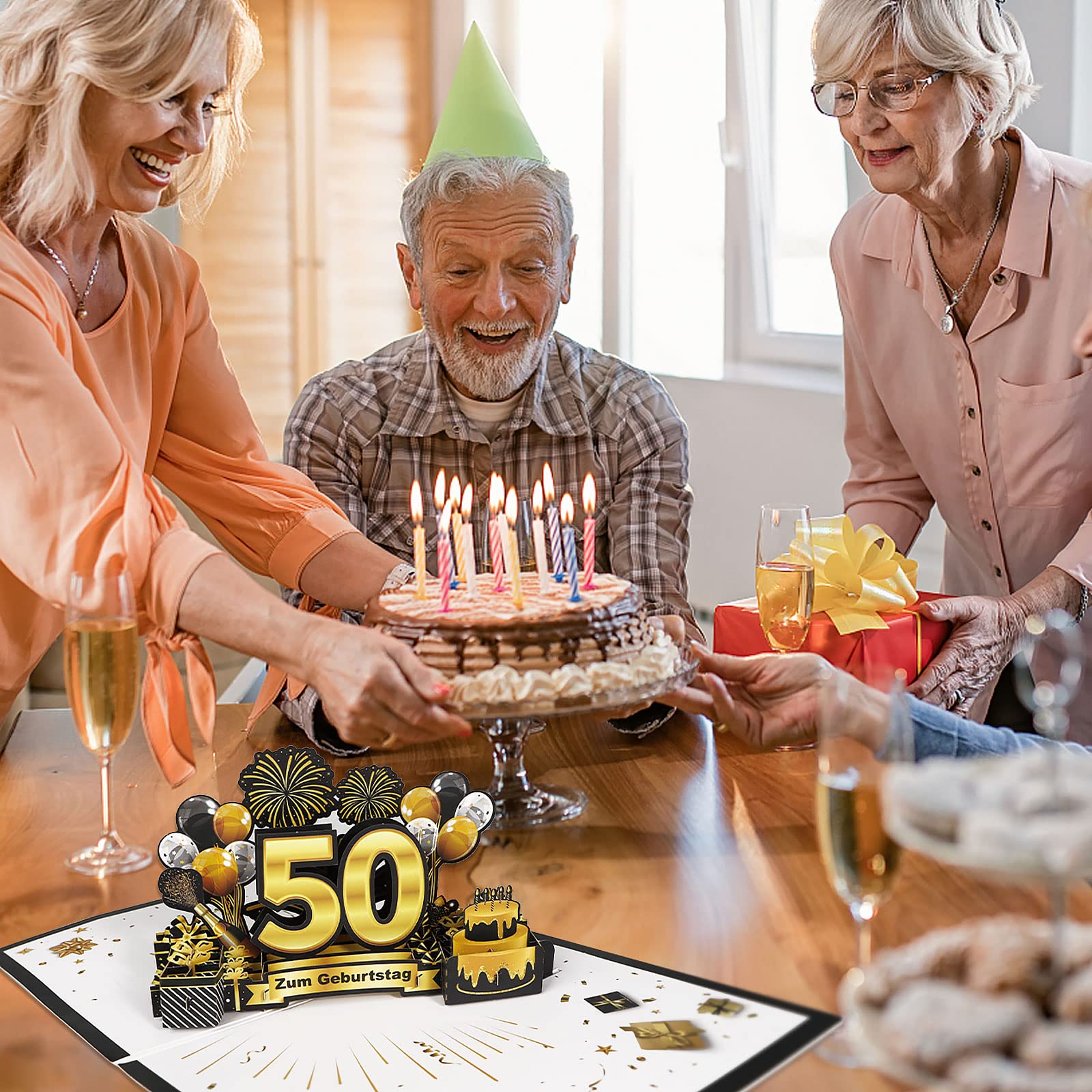 SUUYOO Jumbo-Geburtstagskarte Zum 50. – Retro-Design „Back In 1974“ Für Männer & Frauen