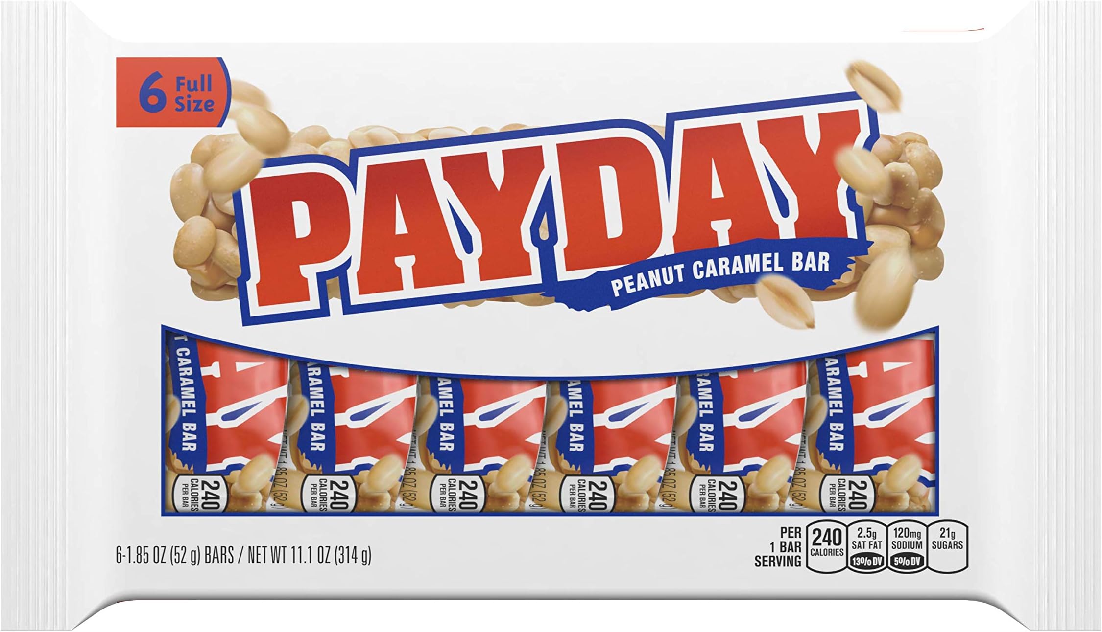Peanut Caramel Bar, 6 Count