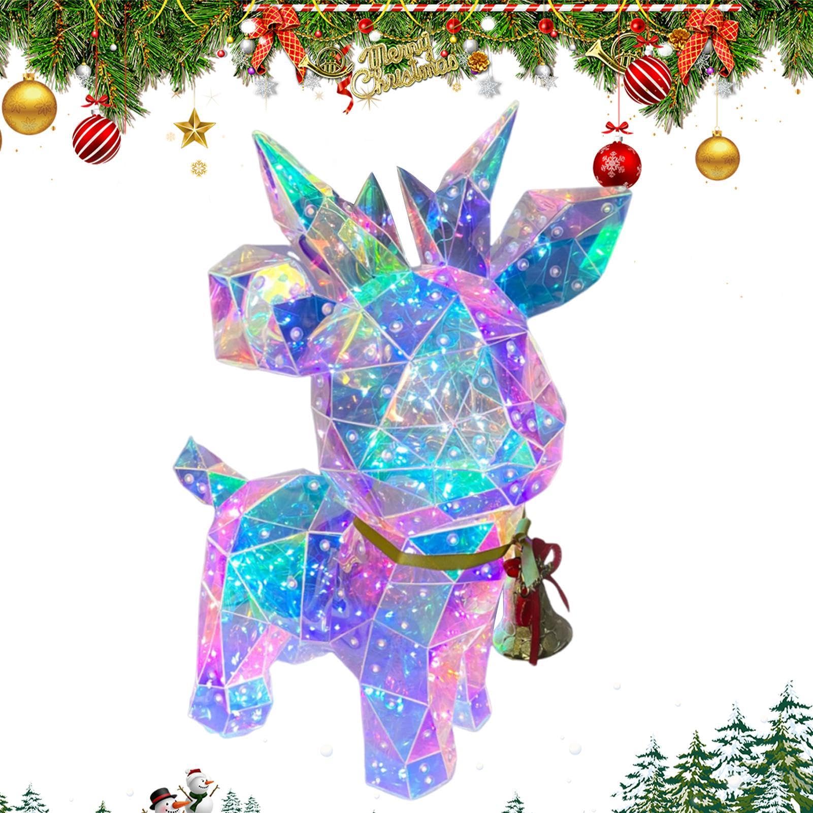 Renne Lumineux - Décoration de Noël - Élan de Noël - Figurine d'élan | lumineux à LED - Décoration de Noël à LED - Statue lumineuse pour bureau à domicile