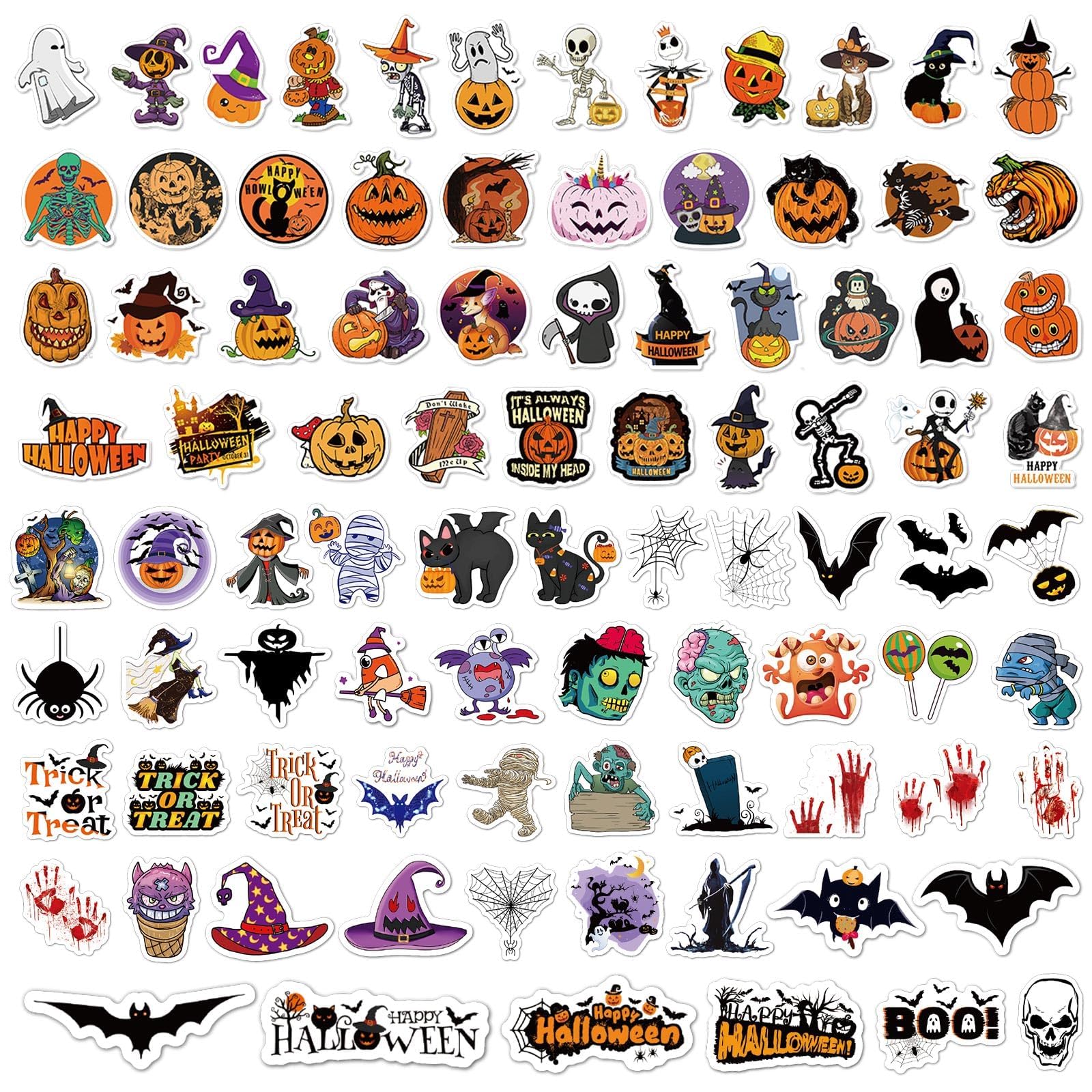 Augshy Autocollants d'Halloween, 200Pcs Halloween Stickers pour